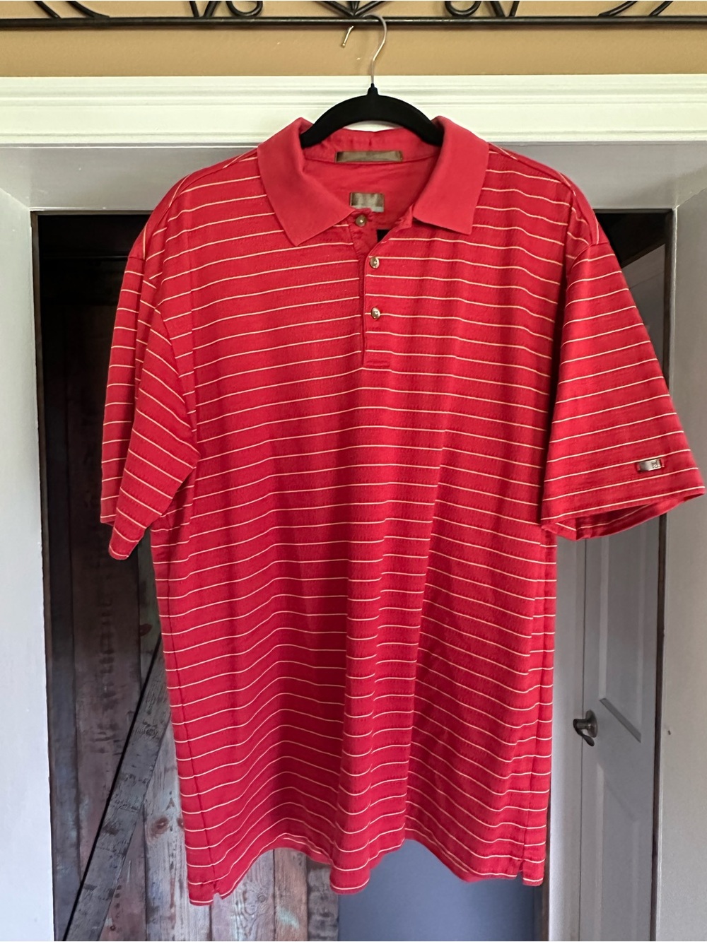 Nike Red Striped Polo Shirt